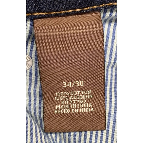 VTG Perry Ellis Denim Jeans Men's Size 34X30 Blue Factory Distressed Bootcut - Picture 4 of 16